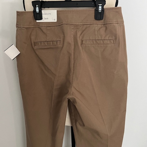 NWT Harold's Ribbed Sarah Fit Camel Color Ankle Pants Size 6 - Picture 3 of 8